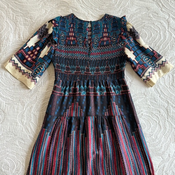 ba&sh - Mandie Midi Dress - Blue Multi - Picture 13 of 16